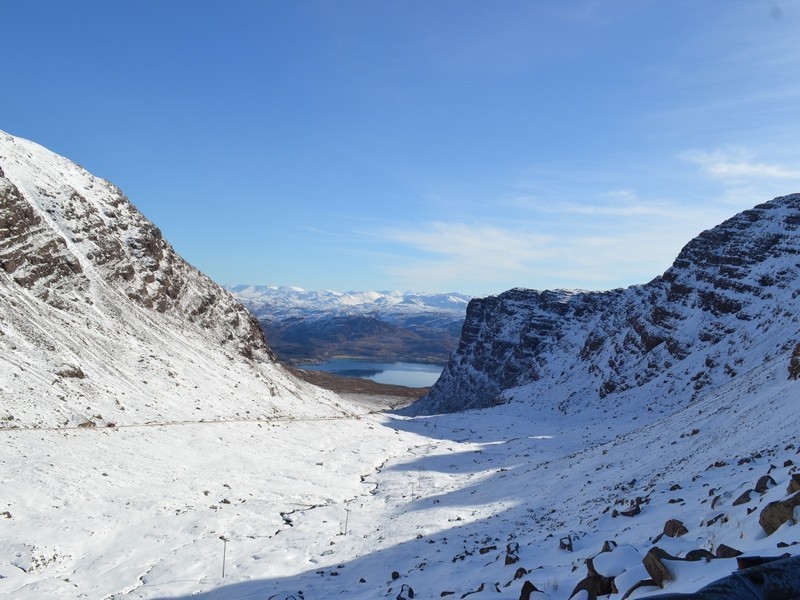 view from bealach na ba down to achintraid (the studio is by the loch at the bottom)